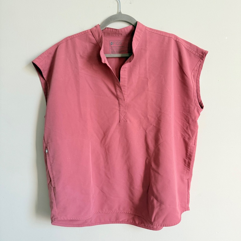 Figs Rafaela Oversized Scrub Top Mauve Pink Technical Collection Large WXXSW1003